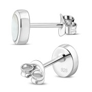 6pairs, Mother of Pearl Oval Silver Stud Earrings, e345